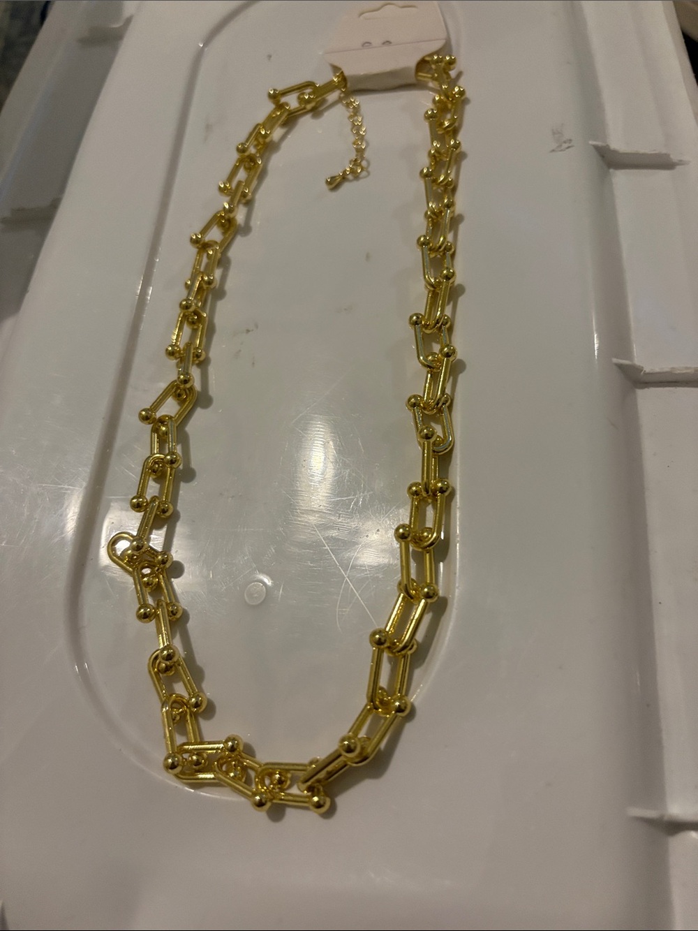 Gold Link Ball Collar Necklace - Women Jewelry